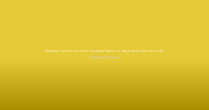 Reddybook Secures Exclusive Streaming Rights for Upcoming Cricket World Cup