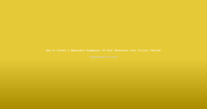 How to Create a Memorable Reddybook ID That Showcases Your Cricket Passion
