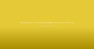 Step-by-Step Guide to Troubleshooting Reddybook Login Issues for Cricket Fans