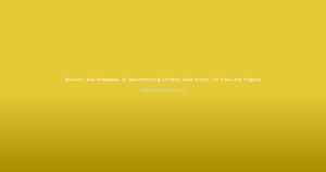 Opinion: How Reddybook Is Democratizing Cricket Data Access for Fans and Players
