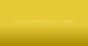 Step-by-Step Guide to Completing Reddybook Signup for Exclusive Cricket Tournament Access
