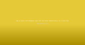 How to Secure Your Reddybook Login with Two-Factor Authentication for Cricket Fans