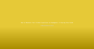 How to Maximize Your Cricket Experience on Reddybook: A Step-by-Step Guide